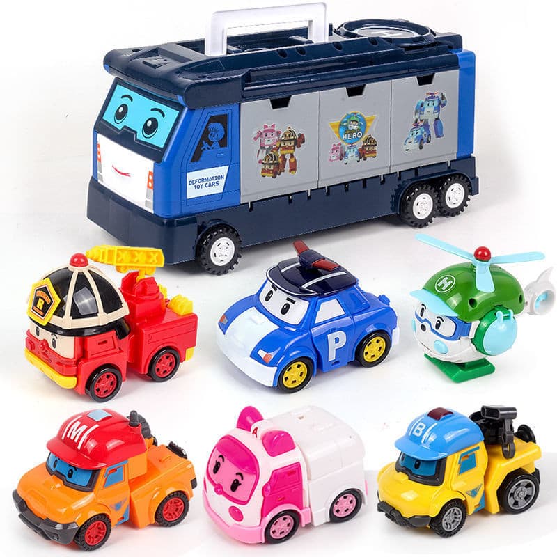 Novos Desenhos Animados Robocar Poli Números De Ação Transformação De Figuras Anime Deformação Da Mão Modelo De Carro De Avião Robôs De Brinquedos Para Crianças