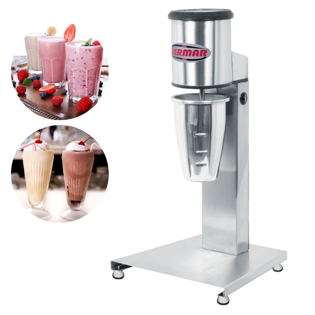 Batedor De Milk Shake Industrial Copo Alumínio 450ml Profissional 500W Inox Bermar