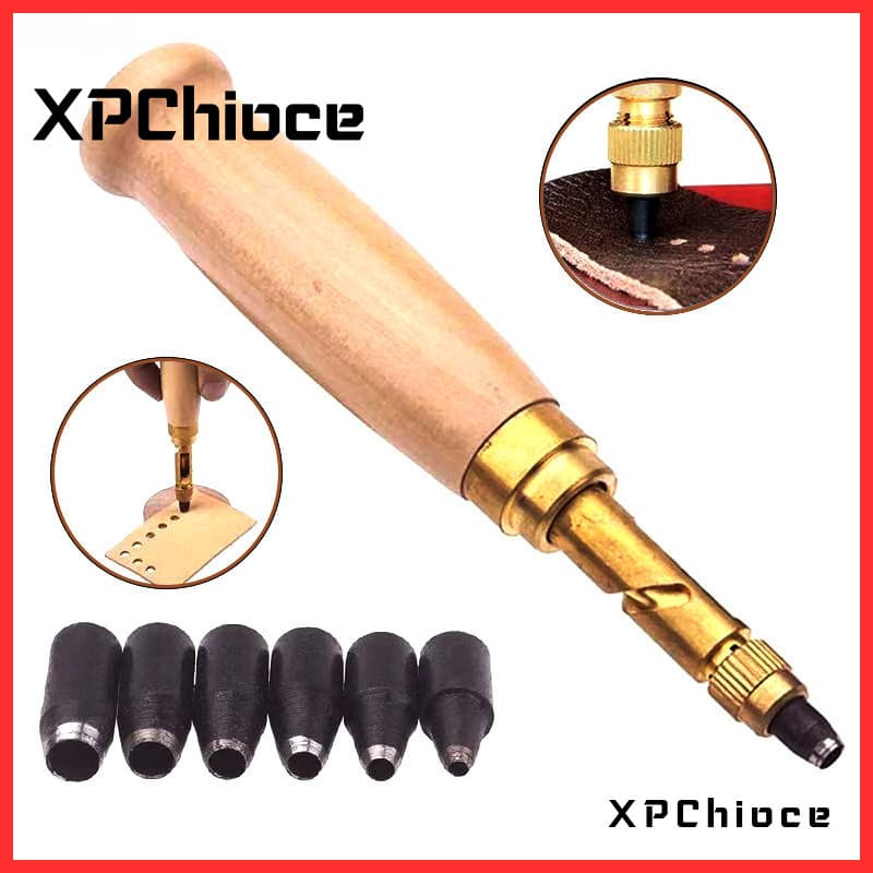 luckyeo Furo De Furador Removível Automático Com Ponta De 6 Tamanhos 1,5-4mm Cintos Automáticos Acessórios De Couro TQ