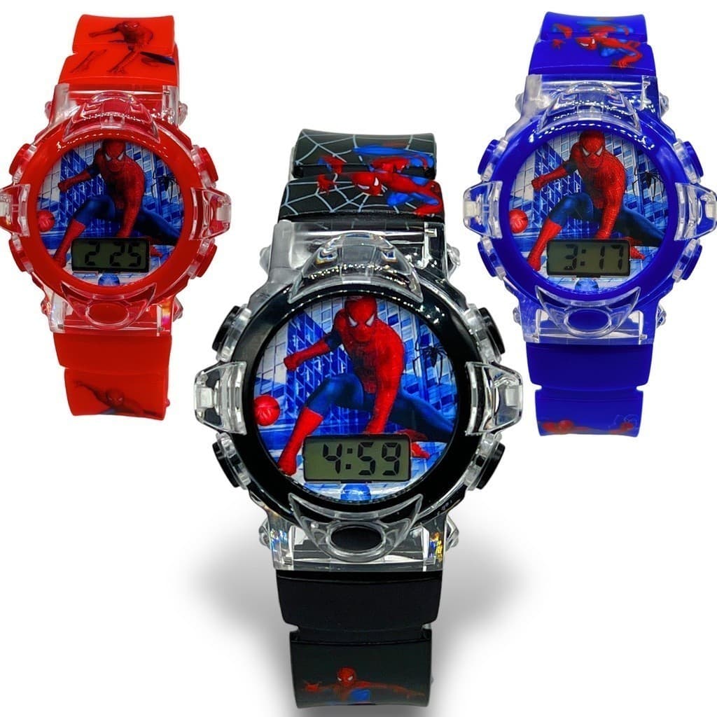 Relógio Infantil Marvel Homem Aranha Capitão America Vingadores Pisca Luz e Sai Musica