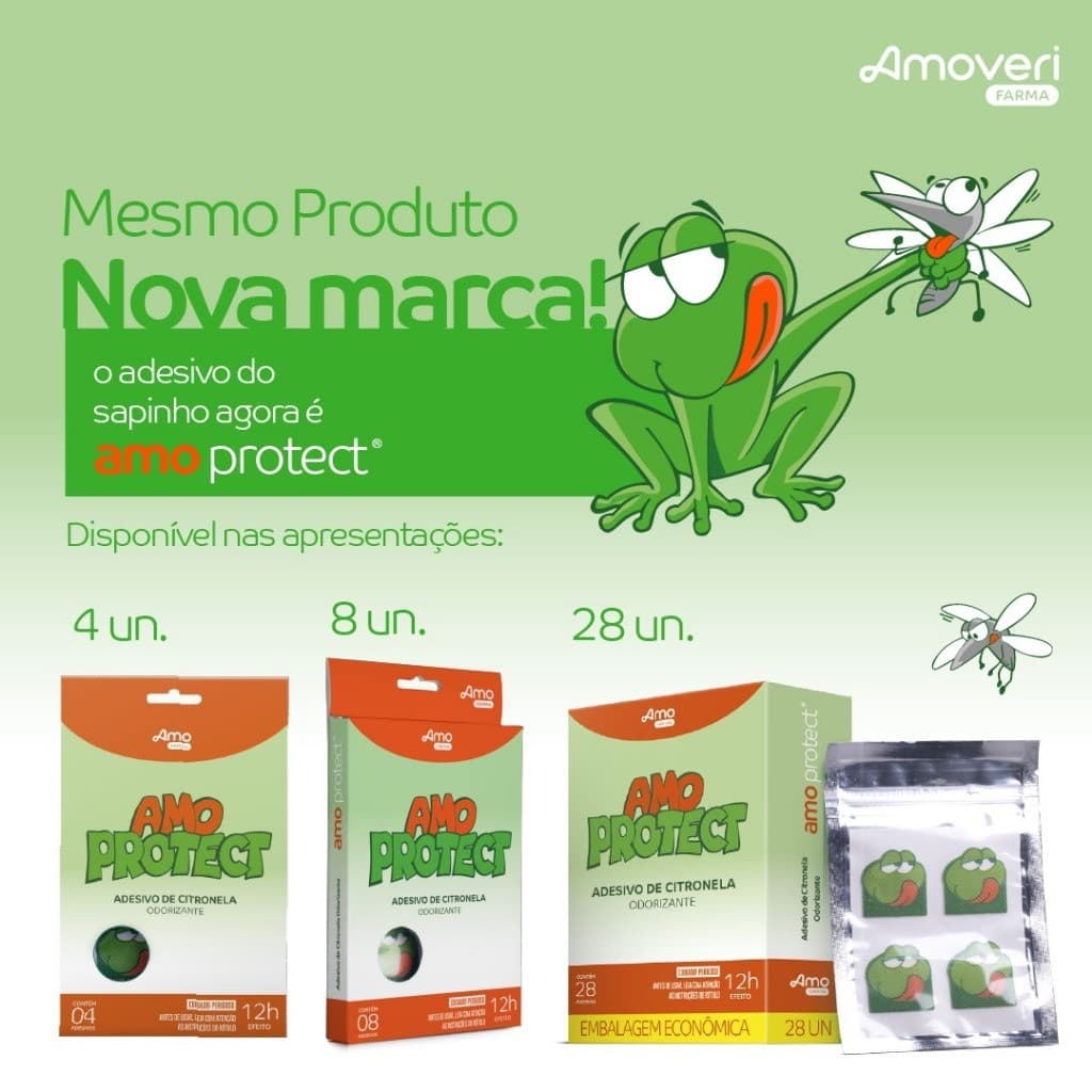 Repelente Adesivo Infantil Natural Sai Mosquito Amo Protect ou Post Picada Alivio Imediato