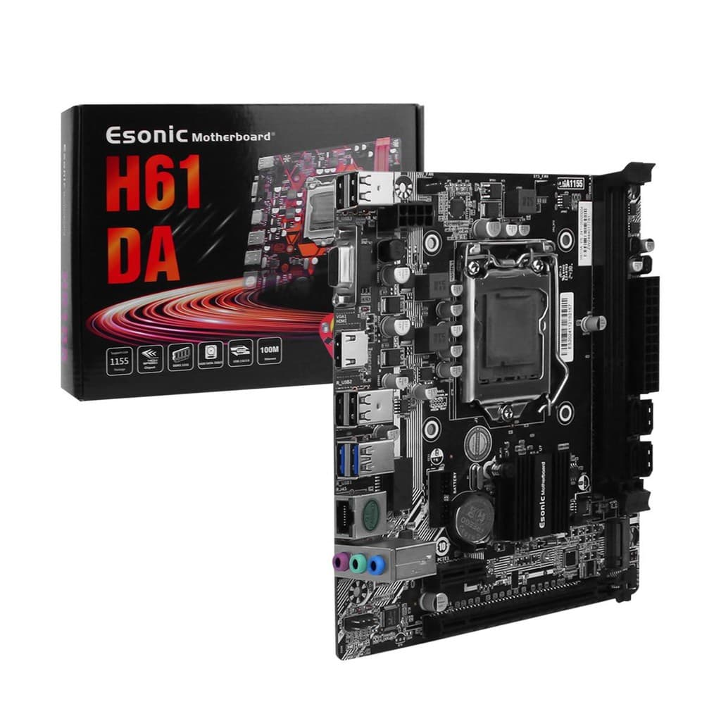 Placa Mãe H61 LGA1155 2xDDR3, Intel Core i7 i5 i3  Pentium Celeron PCI-e x16  USB 3.0 HDMI