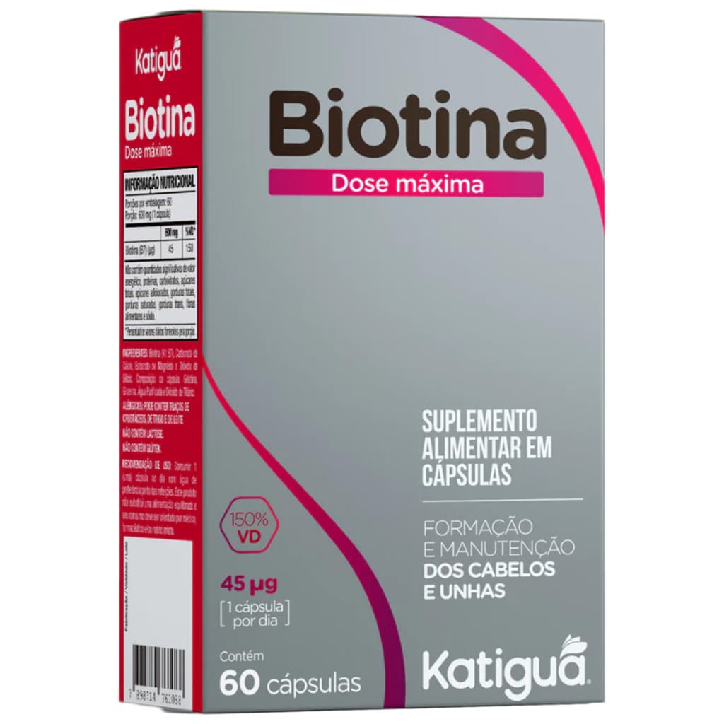 Biotina Dose Máxima 600mg Vitamina B7 Katiguá Original