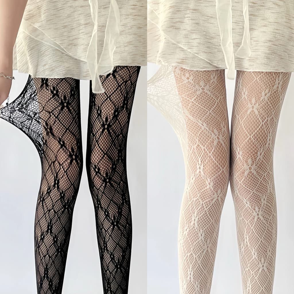 Mulheres Losango-Padrão Flor Videira Collants Vintage Sexy Fishnet Malha Oco-Para Fora Renda Anti-Snag Francês Jacquard 