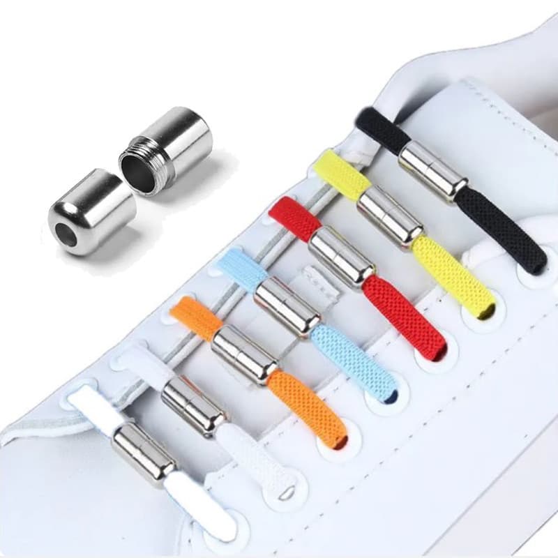 Cadarço Elástico Achatado 6mm Sem Laço Fecho Cápsula Metal