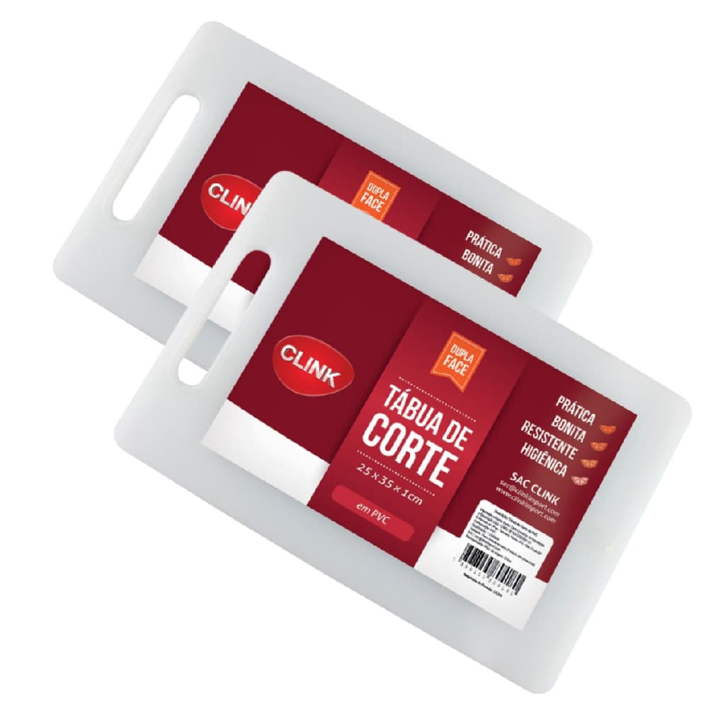 Kit 2 Tábua de Churrrasco Branca Grossa 35 cm para Preparo Cortes Açougue Receitas Carnes Corte