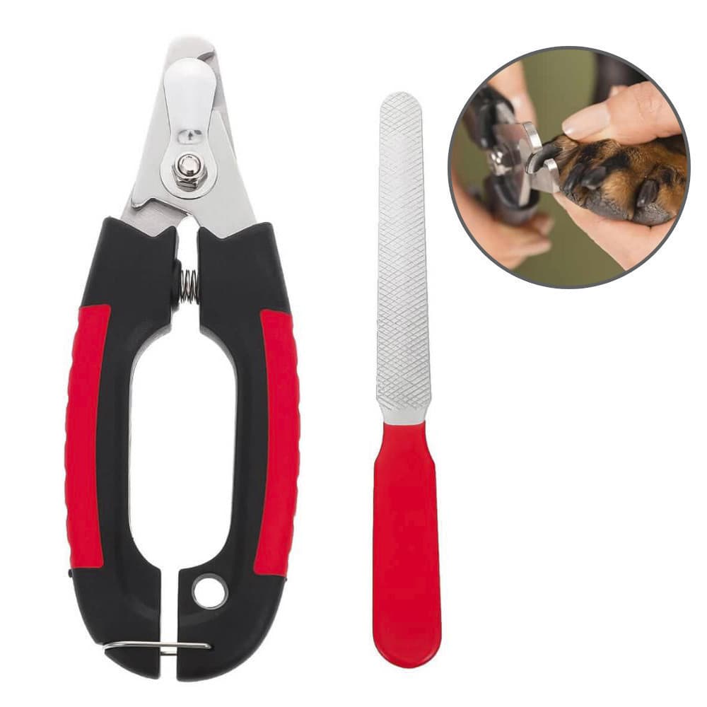 Kit Cortador Alicate + Lixa De Unha Gatos E Cães Grande Porte 16CM Alicate Cortador de Unha Pet Cachorro Gato Higiene