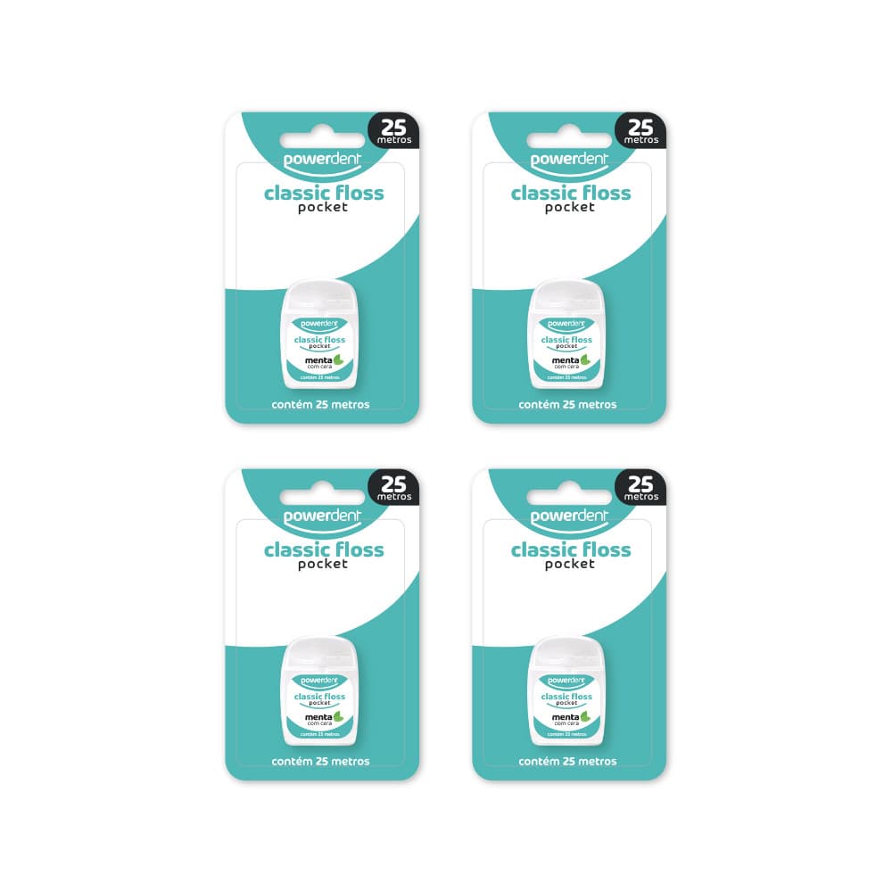 KIT 4 Fios Dentais Classicfloss Pocket 25m