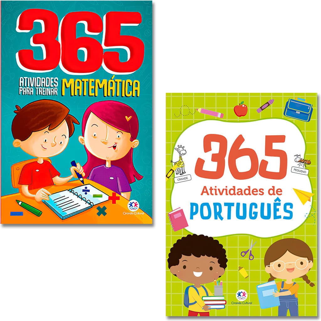 Kit Livro 365 Atividades - Matemática + Português | Ensino Fundamental I | Ciranda Cultural