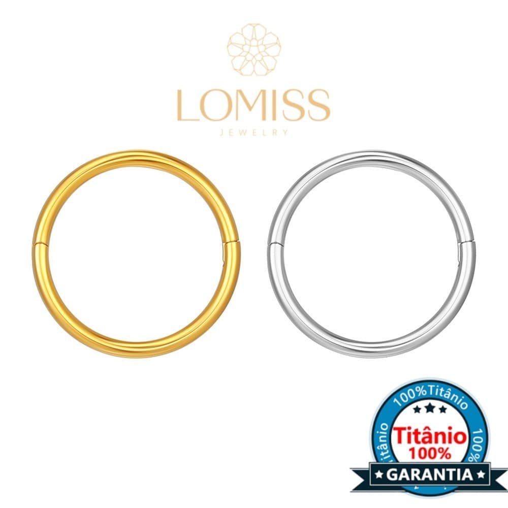 【LOMISS】Abertura Meio Piercing Argola Titânio Pvd Piercing de Nariz, Orelha, Daith, Tragus, Earring, Septo, Conch, Boca