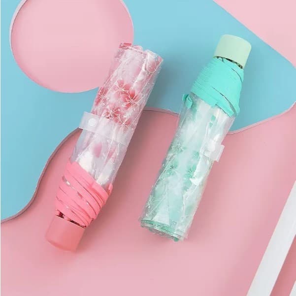 665 - Lindo Guarda Chuva Transparente Estampa Flor de Cerejeira