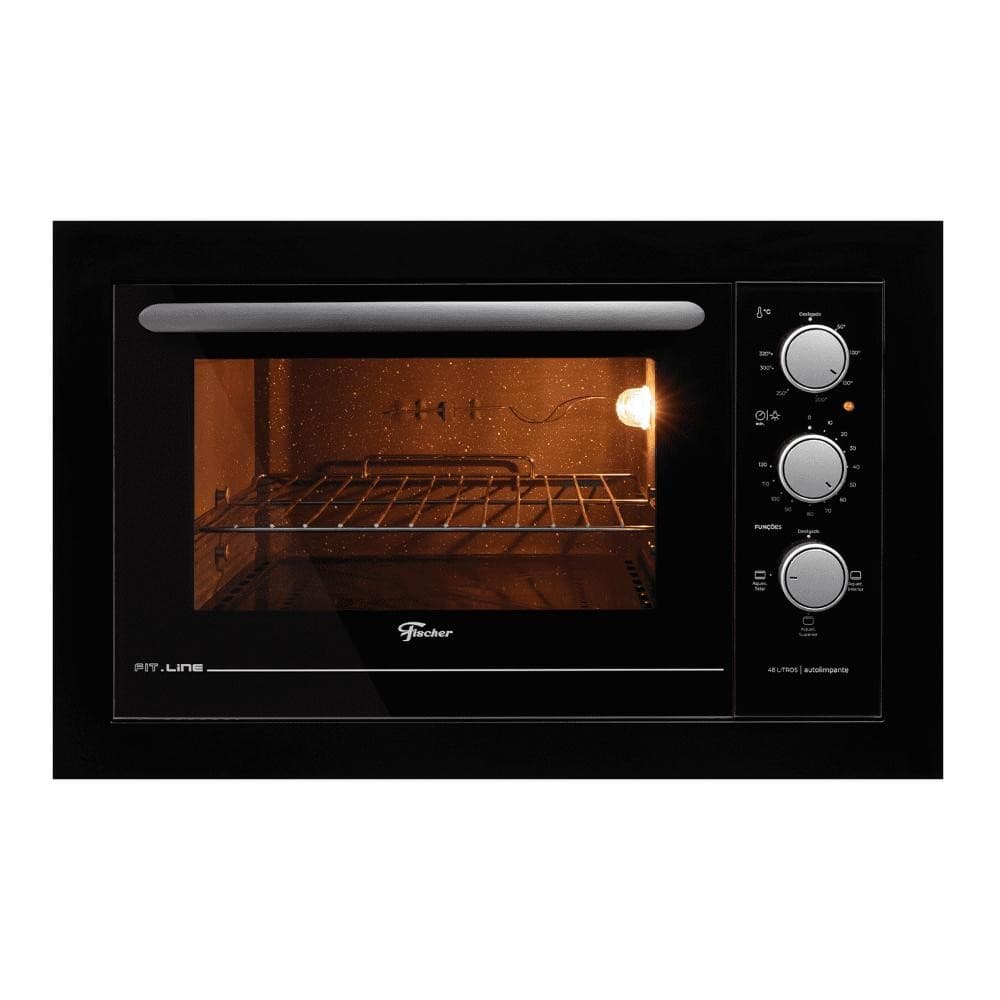 Forno Embutir Elétrico Fischer Fit Line 48L Preto 220V