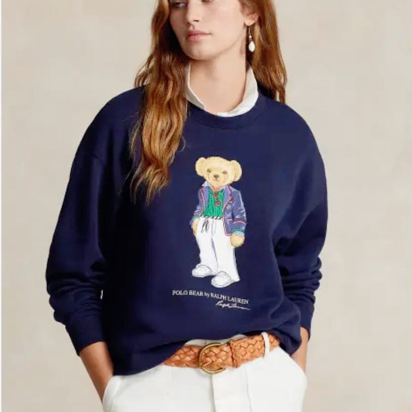 Suéter Casual Com Gola Redonda E Estampa De Urso , Masculino Feminino De Manga Comprida 306