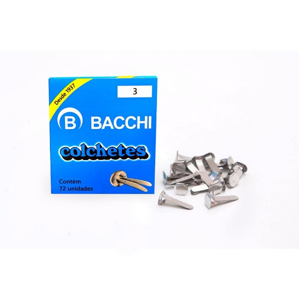 Colchete Latonado N3 com 72 Unidades Bacchi