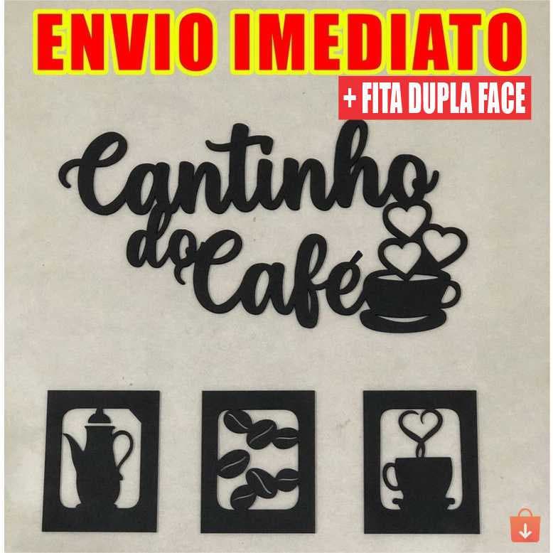 Cantinho Do Café KIT Mdf Preto 30x30cm