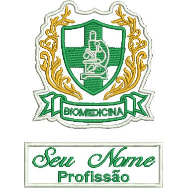 Patch Biomedicina modelo3 - Kit Nome + Logotipo