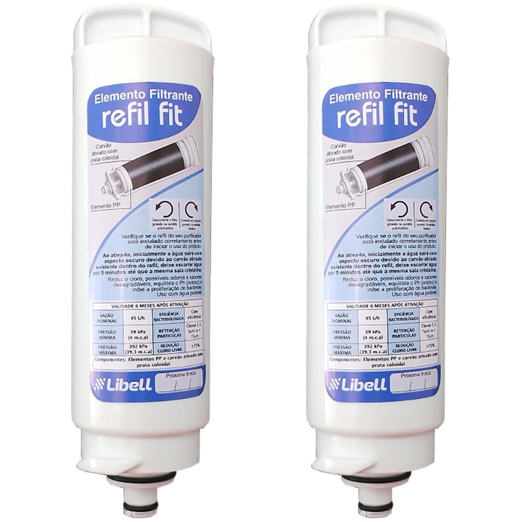Libell Original Kit 2 Filtros Fit P/ Purificador Acquafit/LN