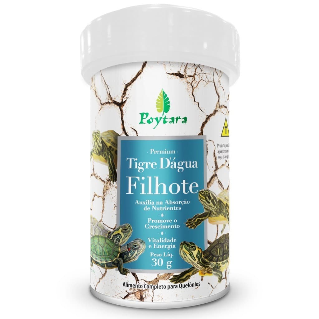 Ração Para Répteis Alimento Poytara tigre dagua filhote 30g