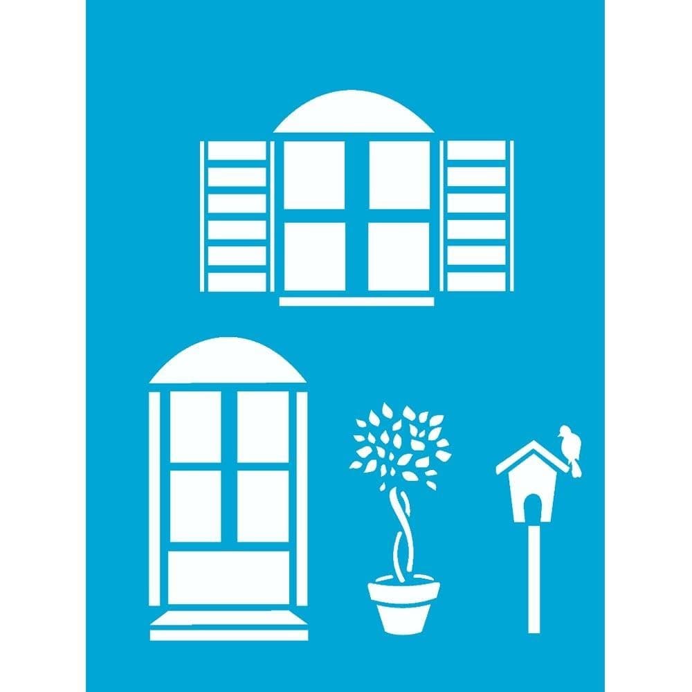 Stencil Opa 15 X 20 cm - Porta e Janela - 1068