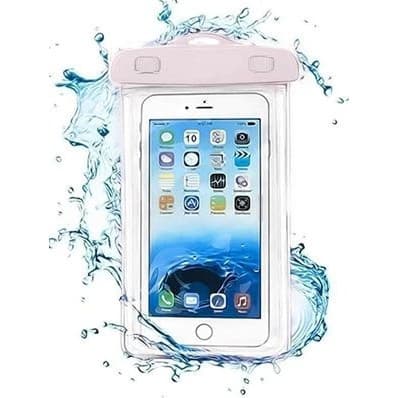 Kit de 3 Capas Bolsa Prova Dágua Impermeável Celular Transparente Universal Branco