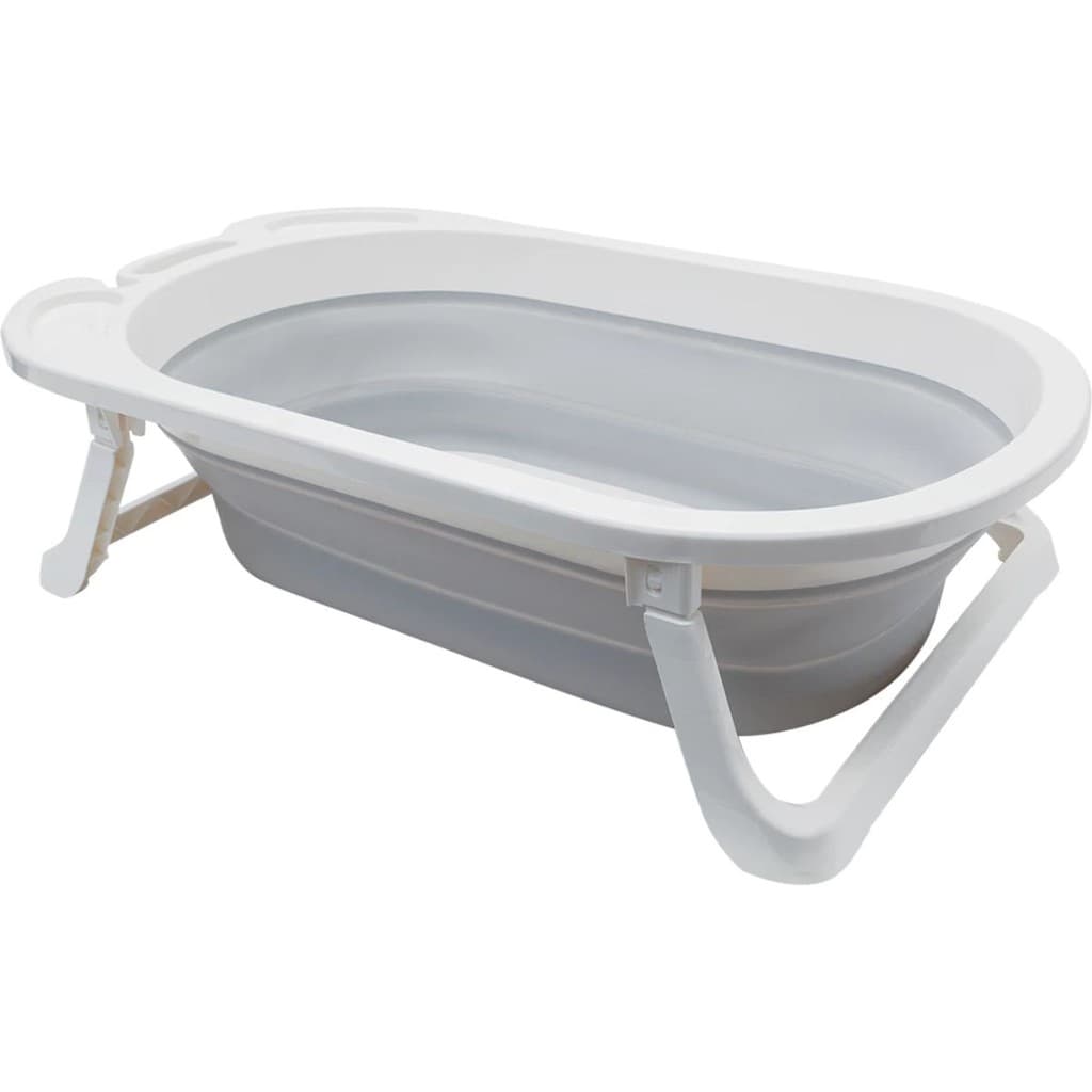 Banheira Bebê Infantil Dobrável Viagem Portátil Silicone Anti Derrapante (Cinza / Rosa / Azul)