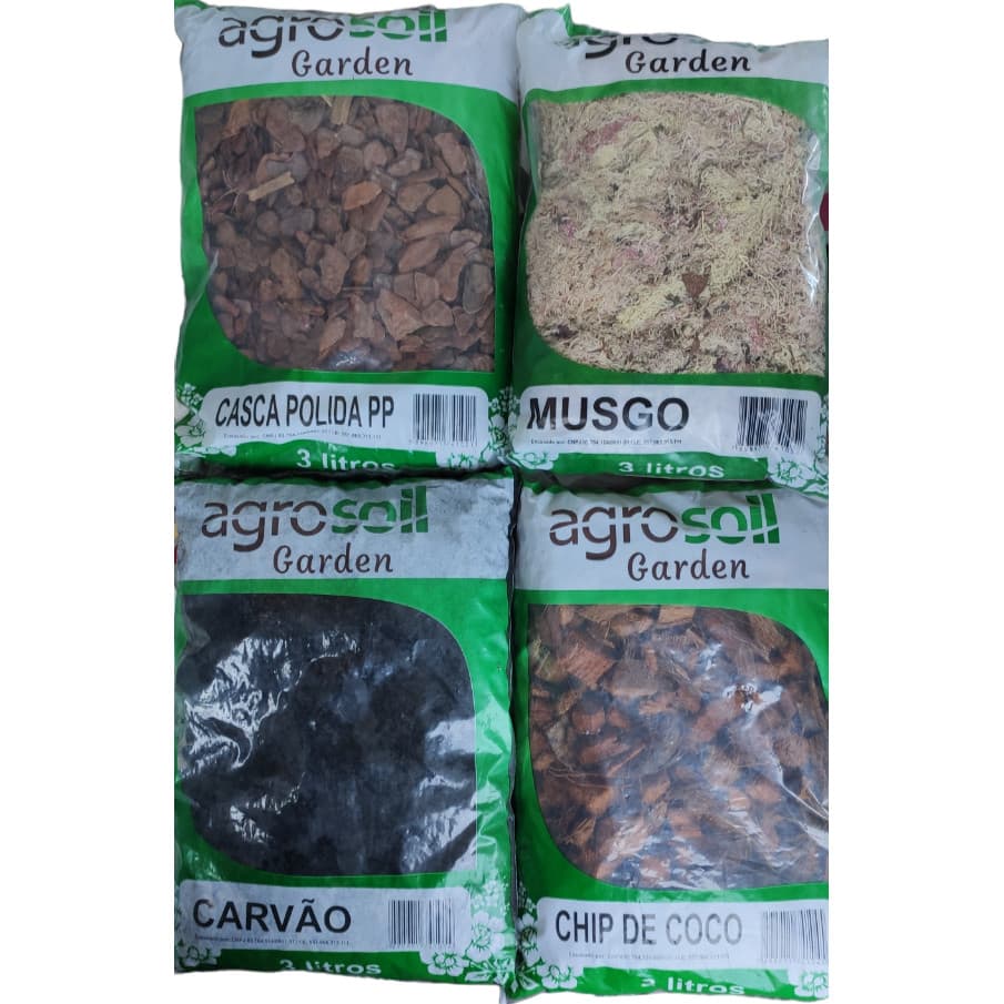 Kit 12 Litros Substrato P/ Orquídeas Musgo Pinus Chip Cavão