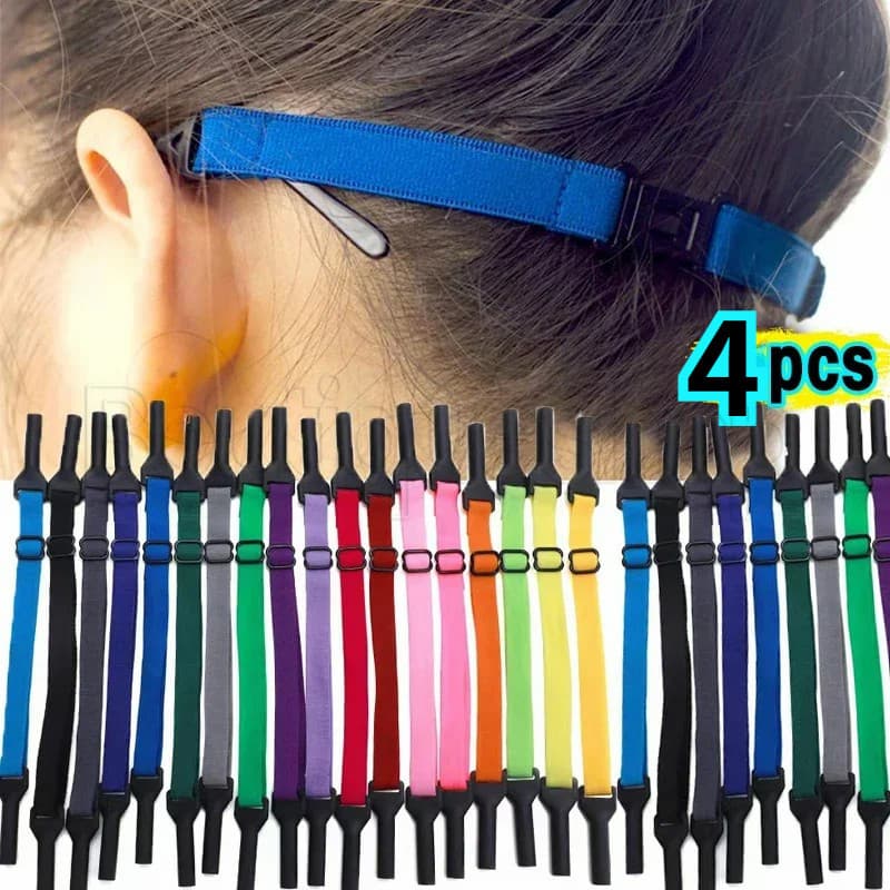4/1PCS Cintas Elásticas Anti-Derrapantes-Corda De Silicone Derrapante-Cordão De Segurança Para Óculos-Suporte De Cordas Ajustáveis-Cinta De Sol-Acessórios