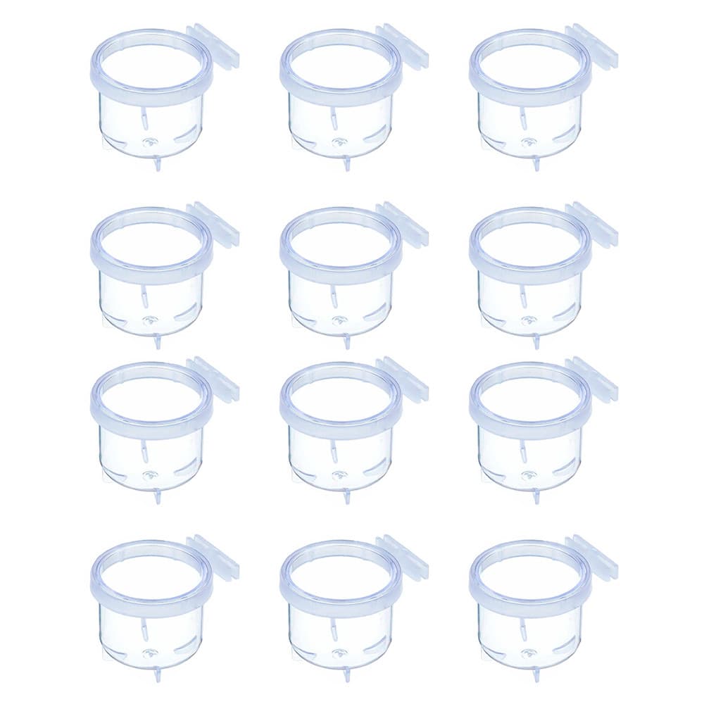 Kit 12 Porta Vitamina Cristal Comedouro Trinca Ferro Pixarro Passaros