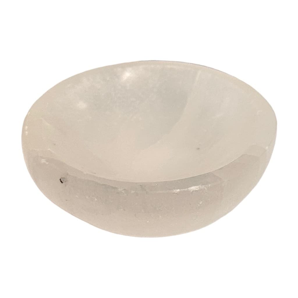 Tigela Pote Pedra Cristal Selenita Natural Bowl Pequena