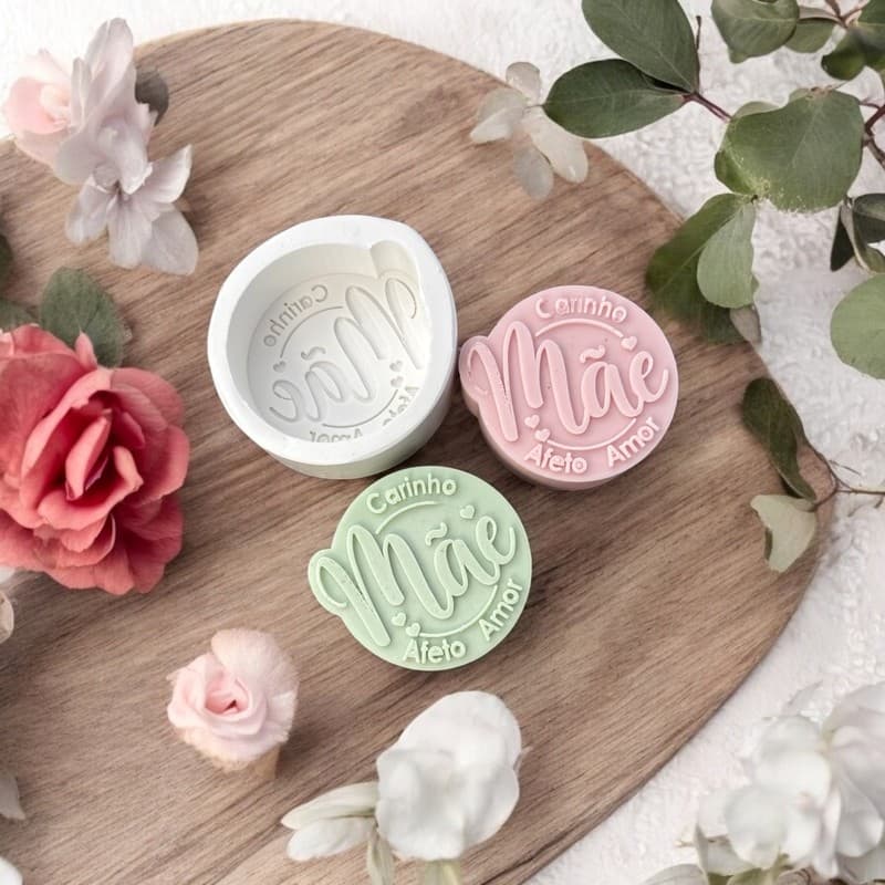 MOLDE SILICONE MÃE CARINHO AFETO (VELA SABONETES)