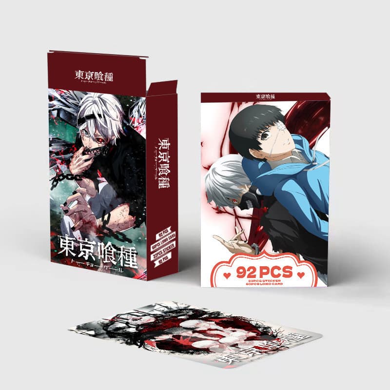 92pcs Anime Manhwa Manga Lomo Cards Tokyo Ghoul Black Clover Cartoon Character Stickers Photocards Death Note Re:Zero Photos Image Postcards