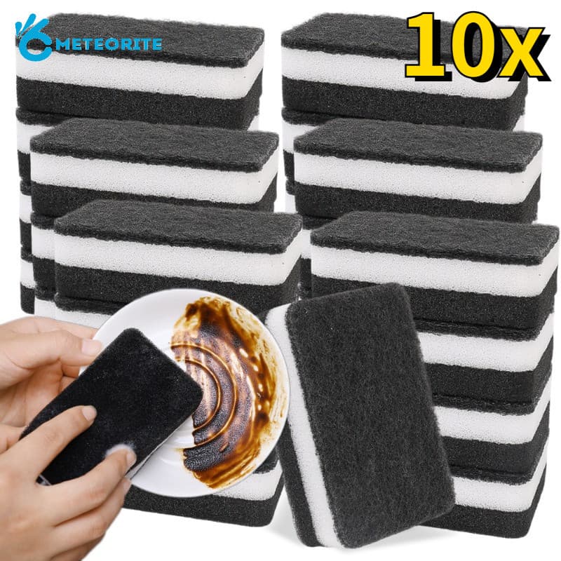 10Pcs/Set Esponjas De Limpeza Dupla Face Macias De Cozinha Lavagem De Louça Ferramentas De Descontaminação De Pó Para Casa