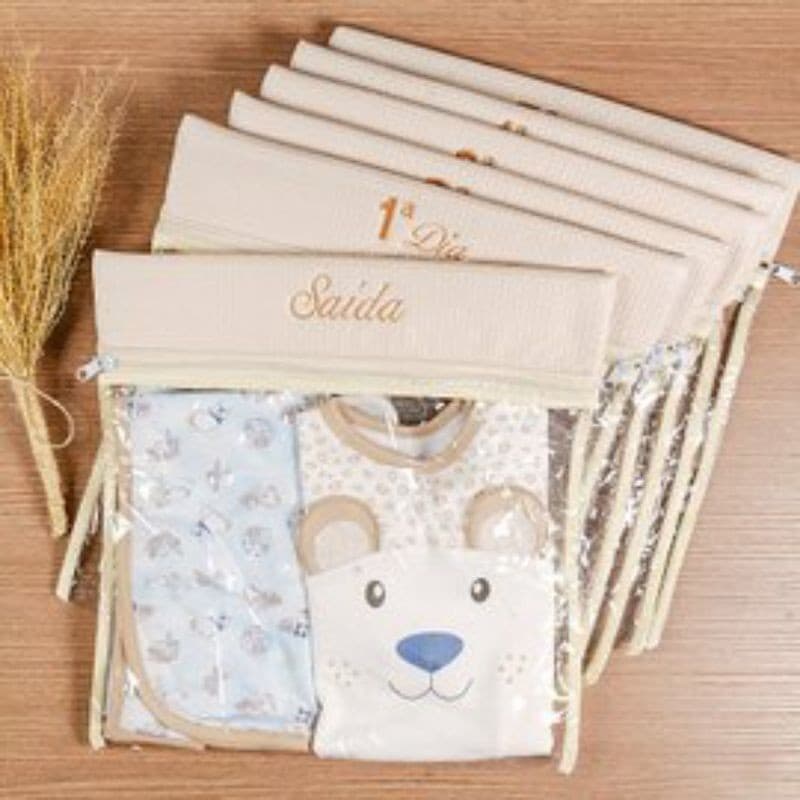 Kit Trançadinho Organizador Saquinho Maternidade Para Menino e Menina