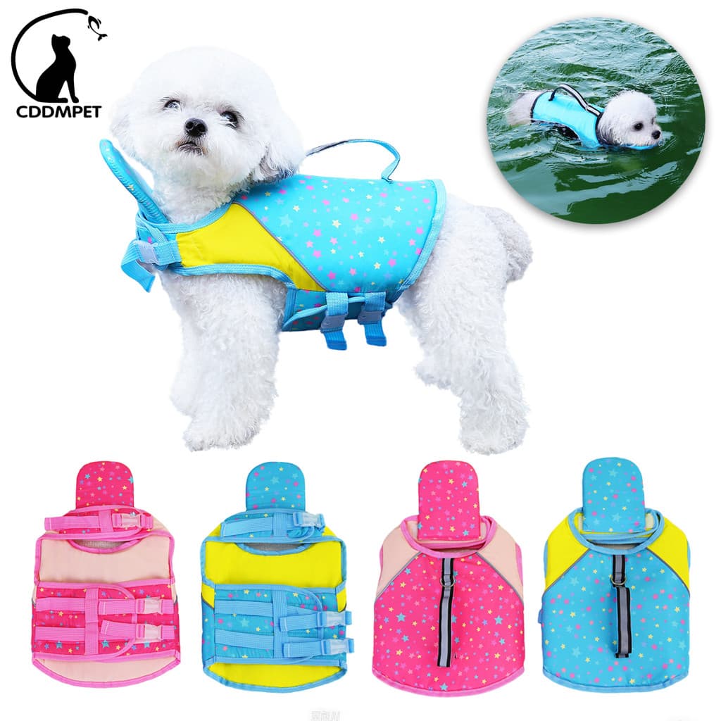 Colete Salva-Vidas Cachorro Para Cães Animais De Estimação Pequenos Grandes Natação Seguro Reflexivo