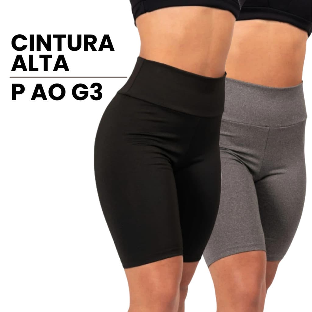 Bermuda Capri Feminina Short Fitness Ginástica Ciclista Academia Suplex Caminhada Plus Size