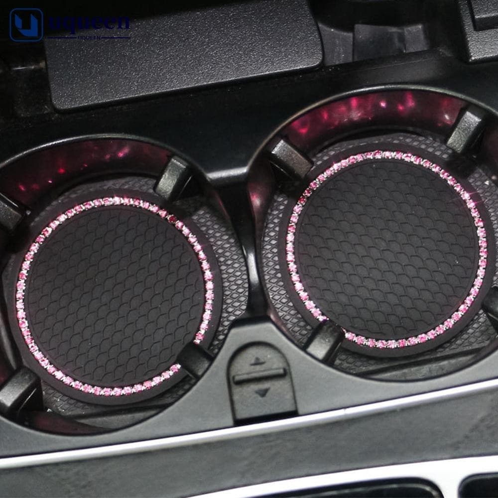 UQUEEN Rhinestone Porta-Garrafas Para Copos De Água Carros Antiderrapante Acessórios Interiores M3Z7