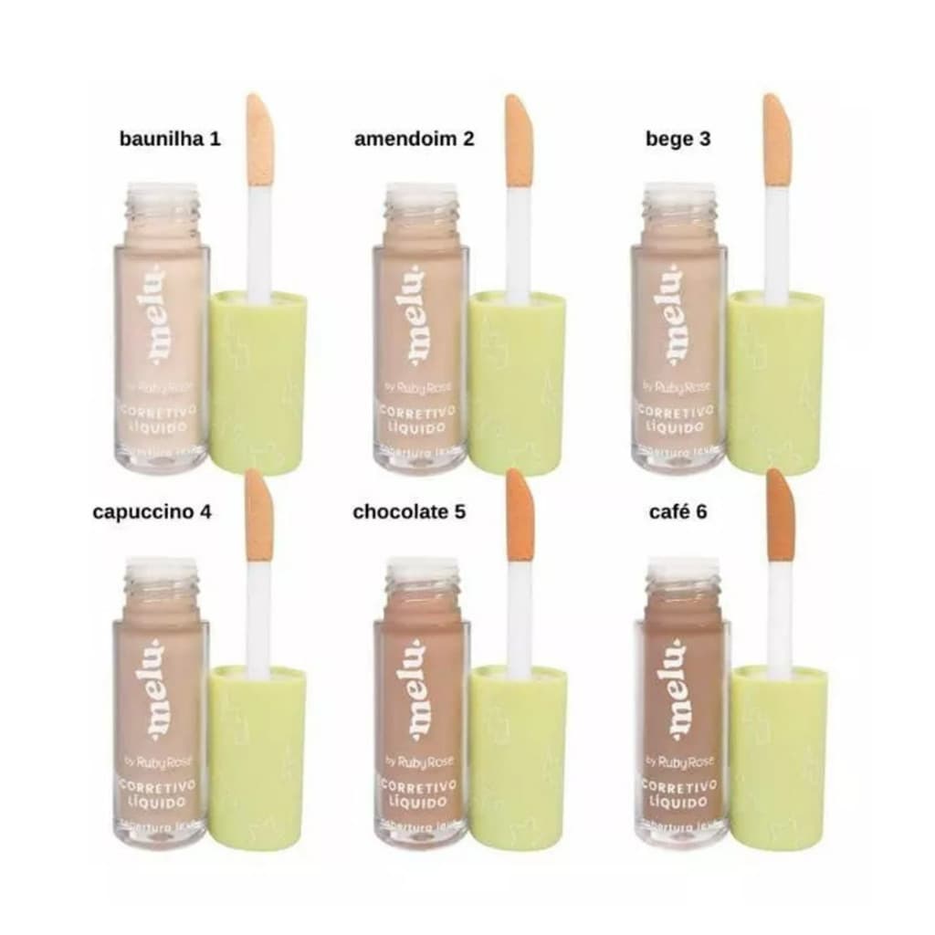 CORRETIVO LÍQUIDO MELU BY RUBY ROSE COBERTURA LEVE  HB-8104 5ML