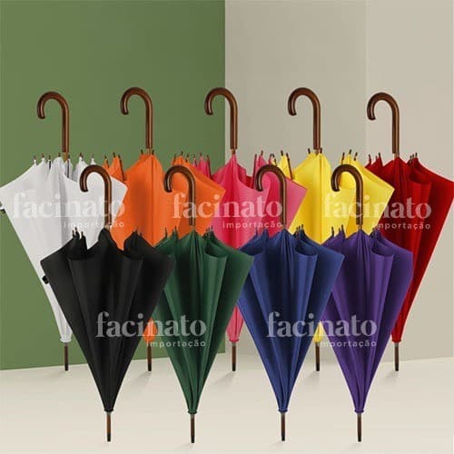 Guarda Chuva Colorido Automático Portaria Reforçado Contra Vento