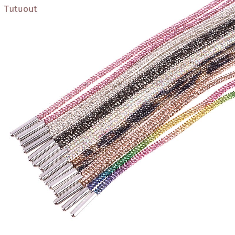 TUTU 1 Par/2 Peças Cadarço De Sapato De Strass Cadarços De Tênis 4.5 Mm Redondo 100 Cm Cordas DIY BR