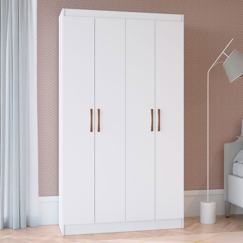 Guarda-Roupa Solteiro 4 Portas Lyon 8 Prateleiras 40467 Marrom