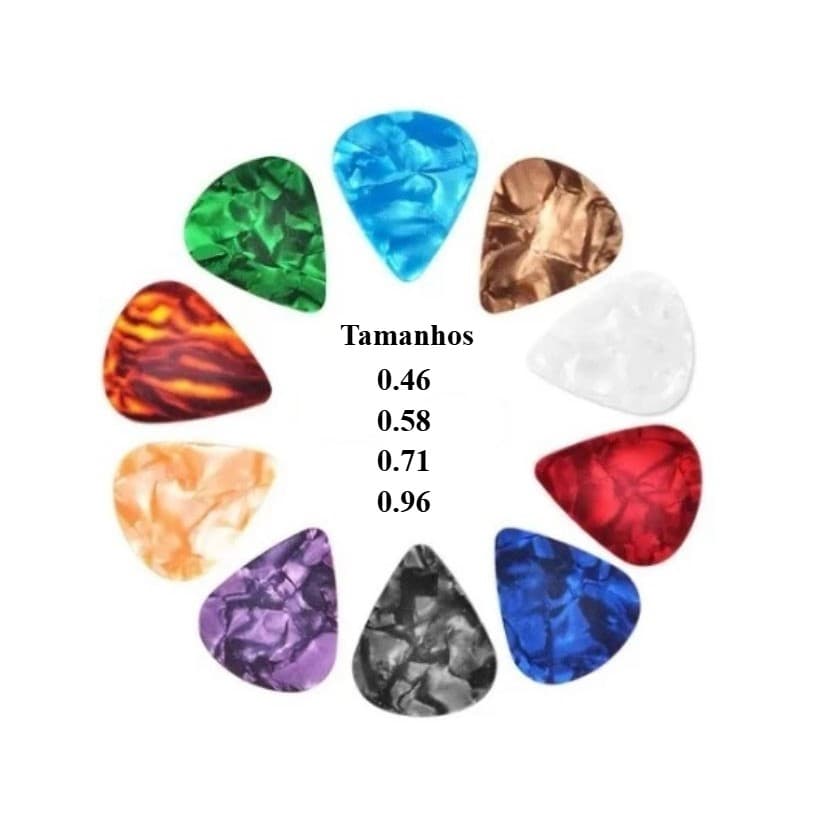 Kit 4 Unidades Palhetas Fender Violão Ou Guitarra 0.46 0.58 0.71 0.96 Mm