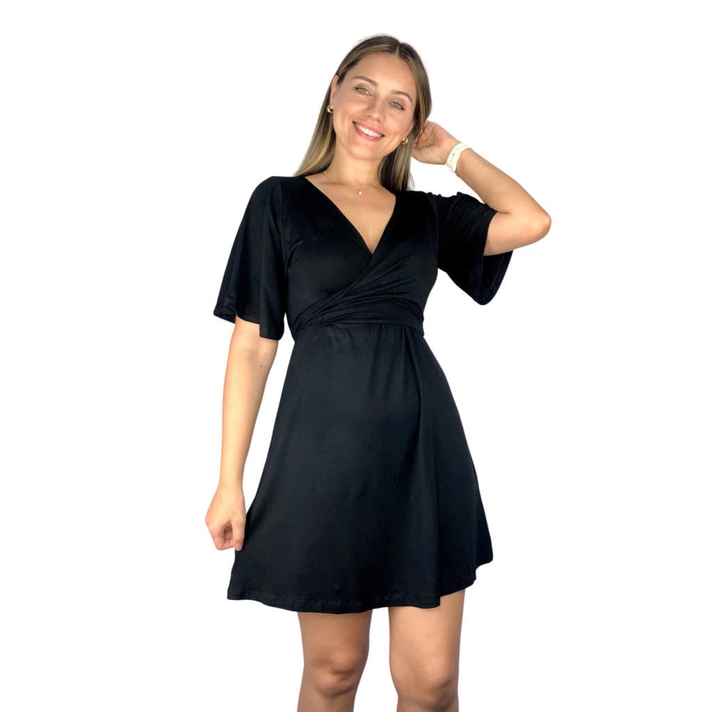 Vestido 4 em 1 Diversas Cores Premium Casual Gestante Amamentar Maternidade Grávida Amamentação