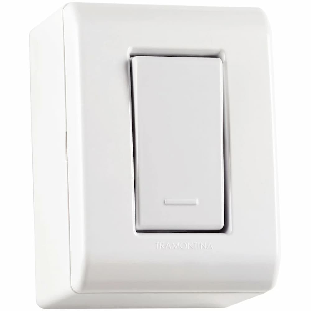 Caixa de Sobrepor com 1 Interruptor Simples 10 A 250 V - Tramontina LizFlex Branca