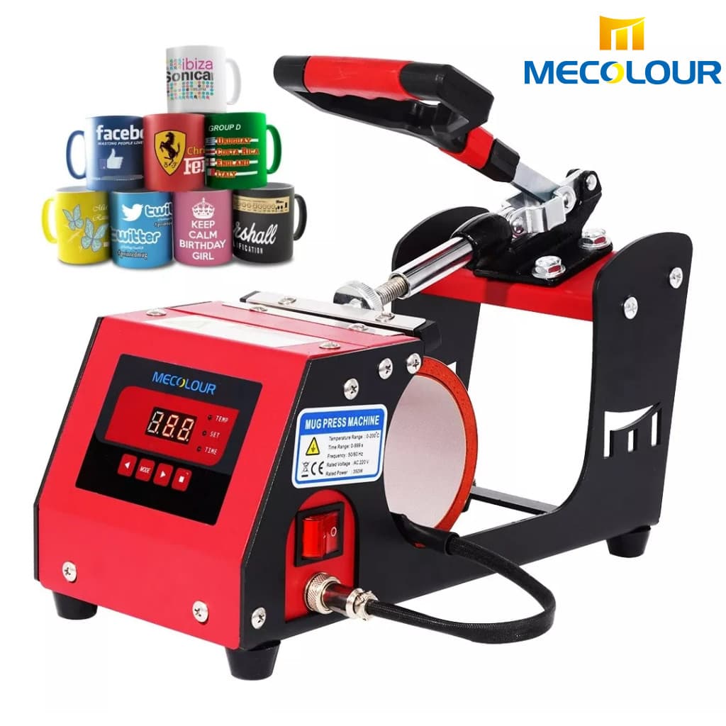 11oz Prensa Térmica Canecas Sublimador Touch Screen Cor Vermelho/preto 110/220V Mecolour
