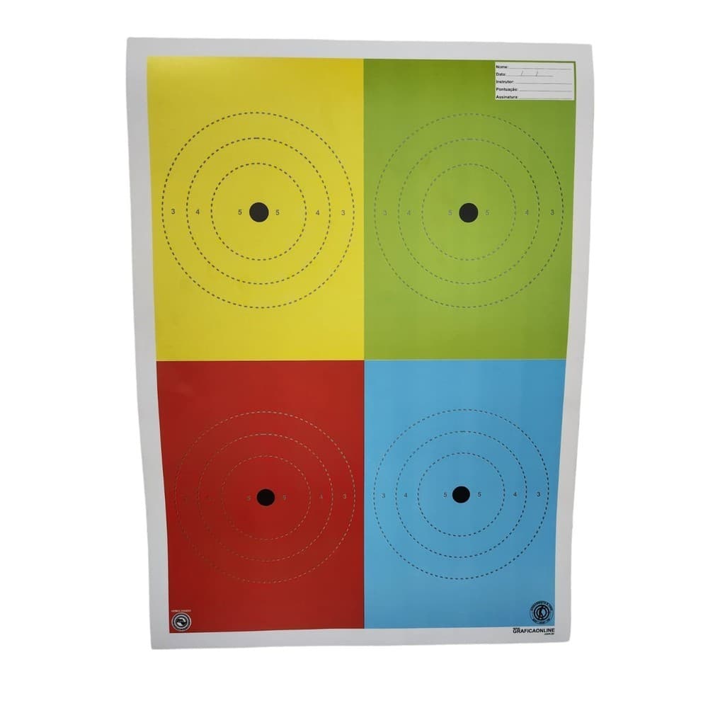 10 Alvo Tiro Rápido Precisão Color Papel Grosso 230g - 66x48