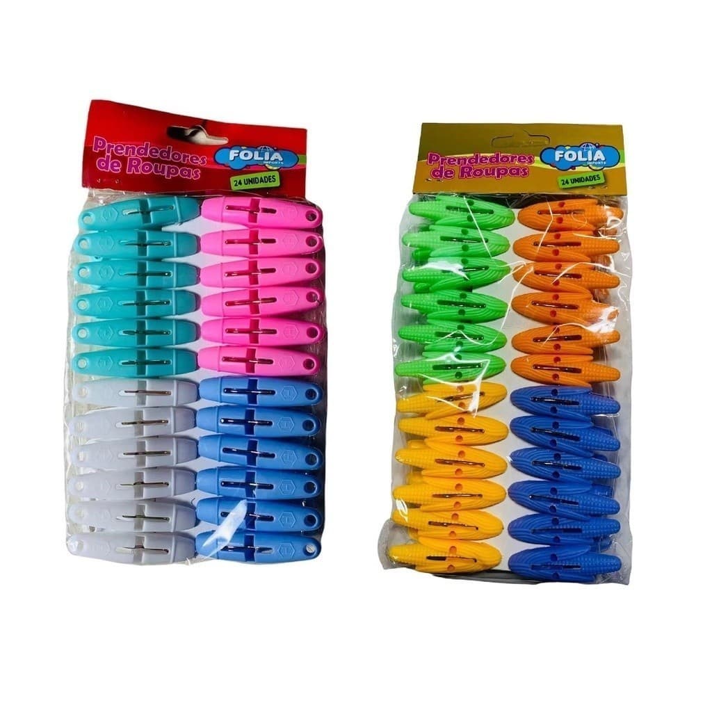 Prendedor Plastico Para Alimento Roupa Pacote C/24 pcs