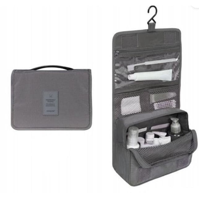 Nécessaire Bolsa Organizadora De Viagem Maquiagem Higiene Pessoal Com Divisória e Gancho Material Poliéster Resistente