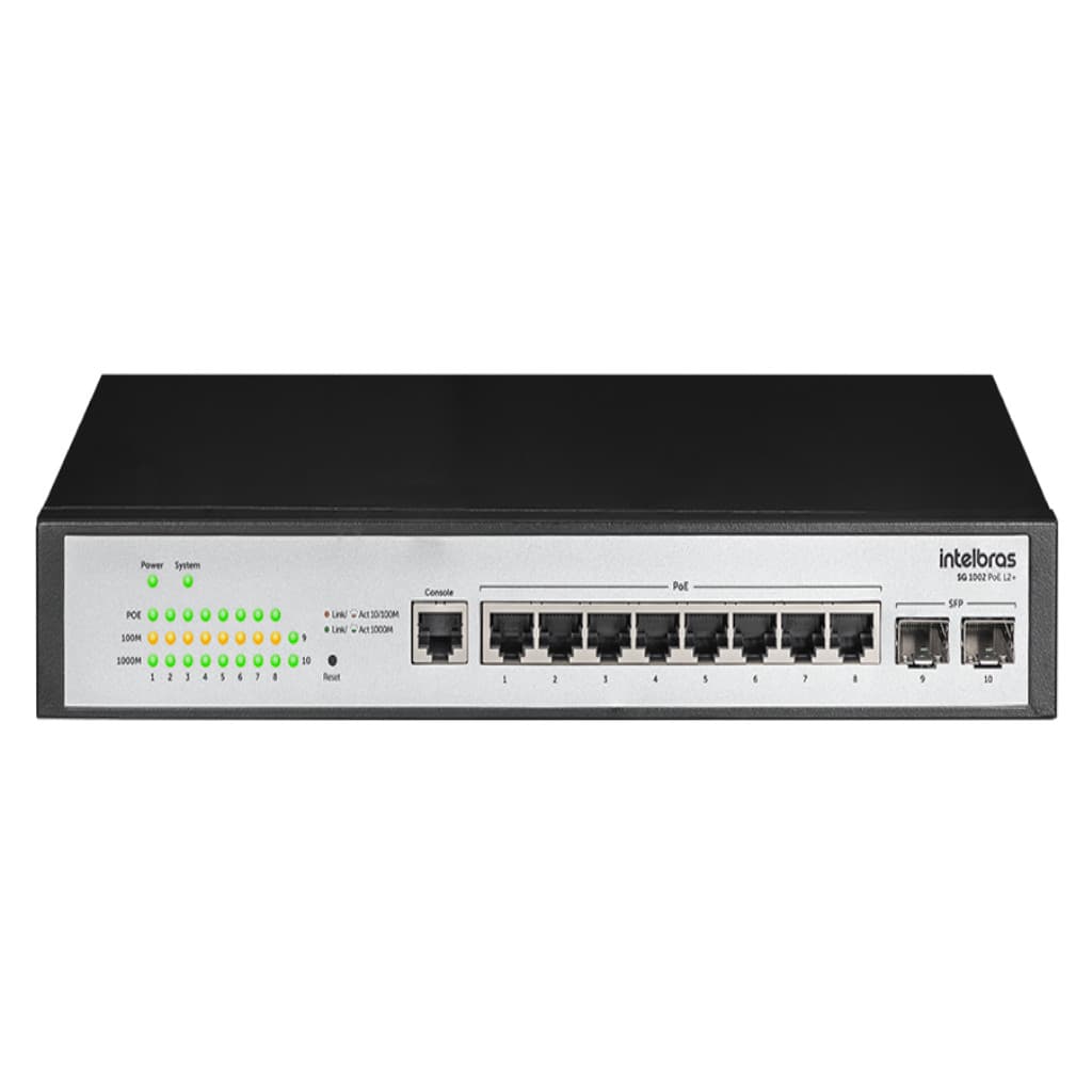 SWITCH INTELBRAS GERENCIAVEL  SG 1002 POE L2 + 8 PORTAS SFP
