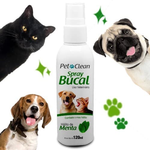Spray Bucal Gatos E Cães Elimina Mau Hálito E Anti Tártaro Sabor Menta Morango Tutti Fruti