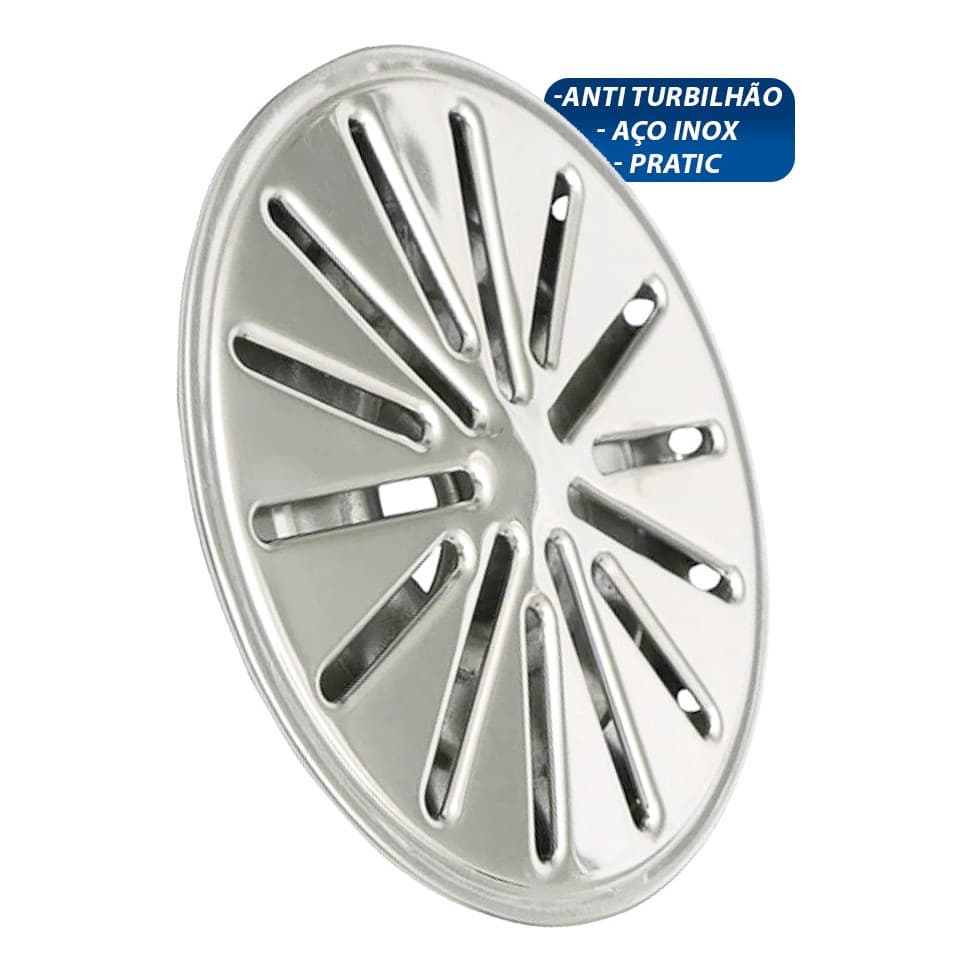 Ralo De Fundo Aço Inox De Piscina Anti Turbilhão Dreno 50mm